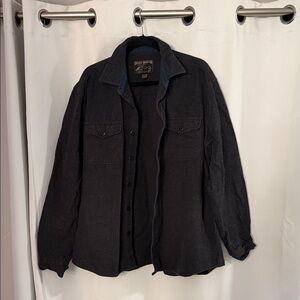 Men's Black Button-Up Heavy Short